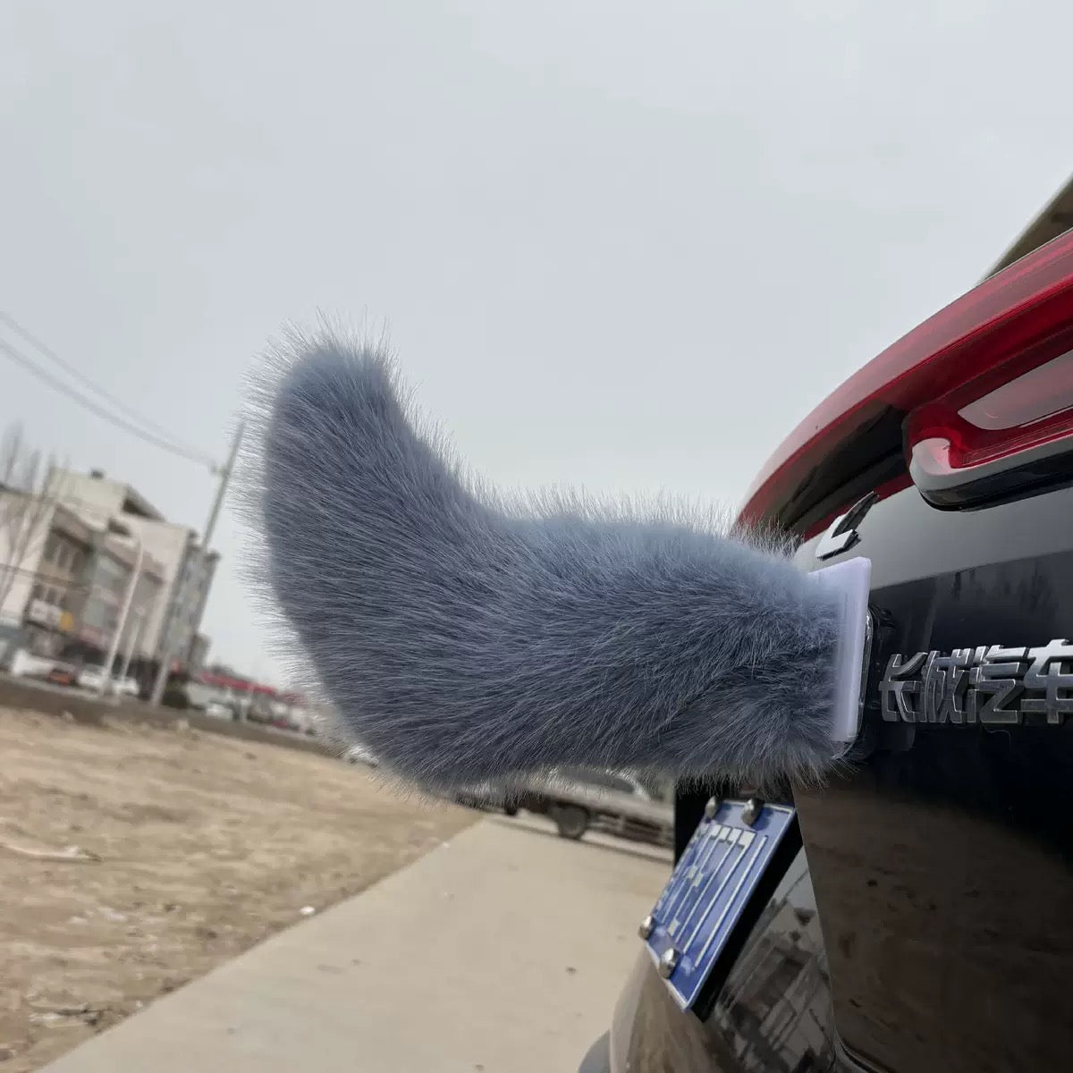 Tail Rush – Electric Wagging Fur Tail for Car & Bike | Voice & Remote Control