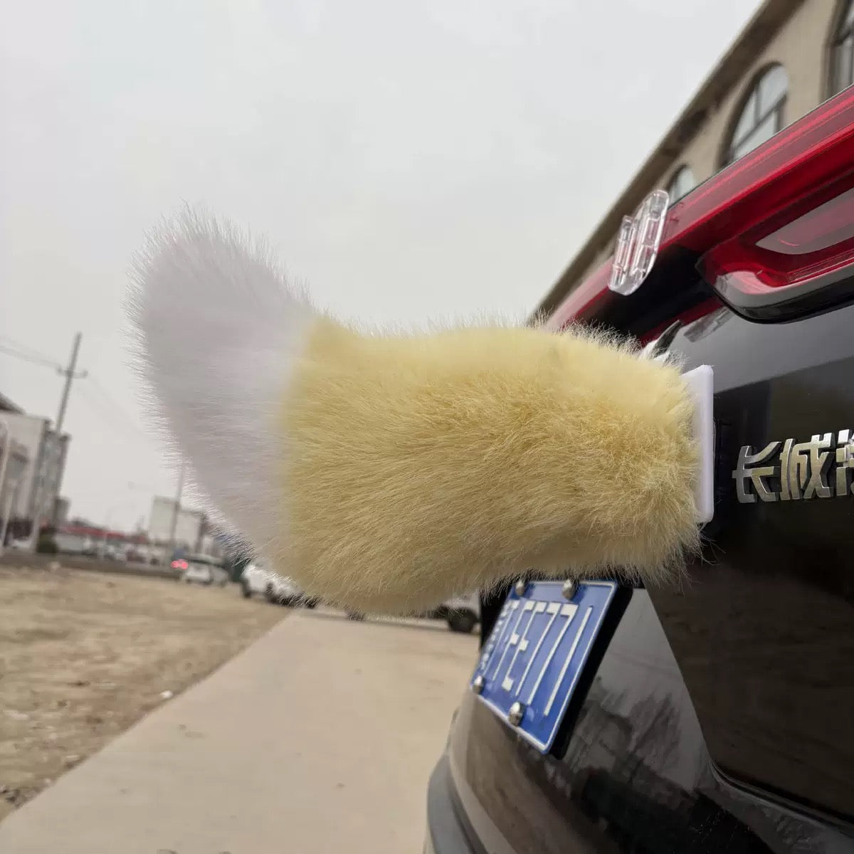 Tail Rush – Electric Wagging Fur Tail for Car & Bike | Voice & Remote Control